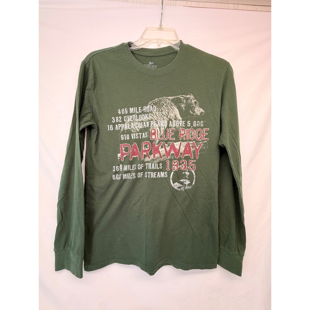 America's National Parks Blue Ridge Parkway Graphic Long Sleeve T-Shirt Green M